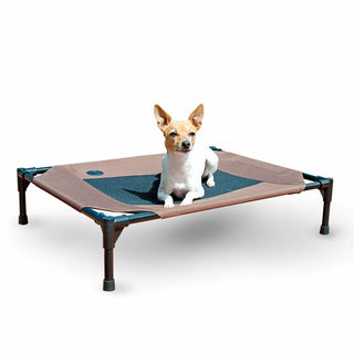 K&H Pet Products Original Pet Cot Elevated Pet Bed Medium Chocolate/Mesh 25" x 32" x 7"