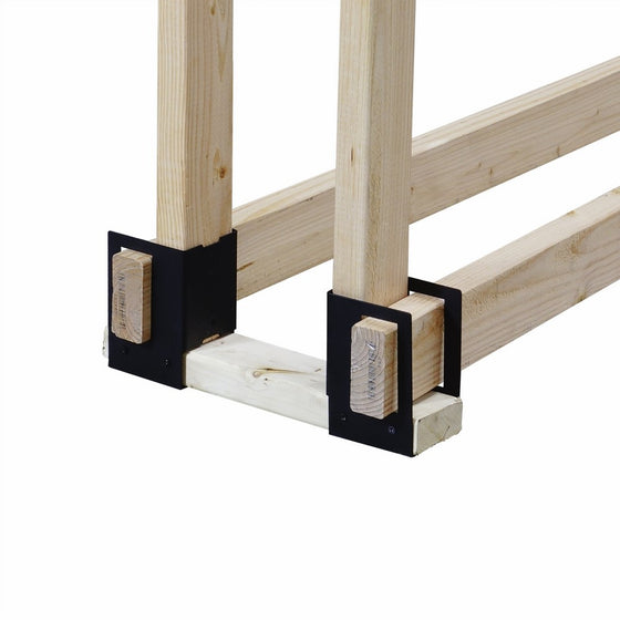 Pleasant Hearth 4 Piece Log Rack Brackets, Black