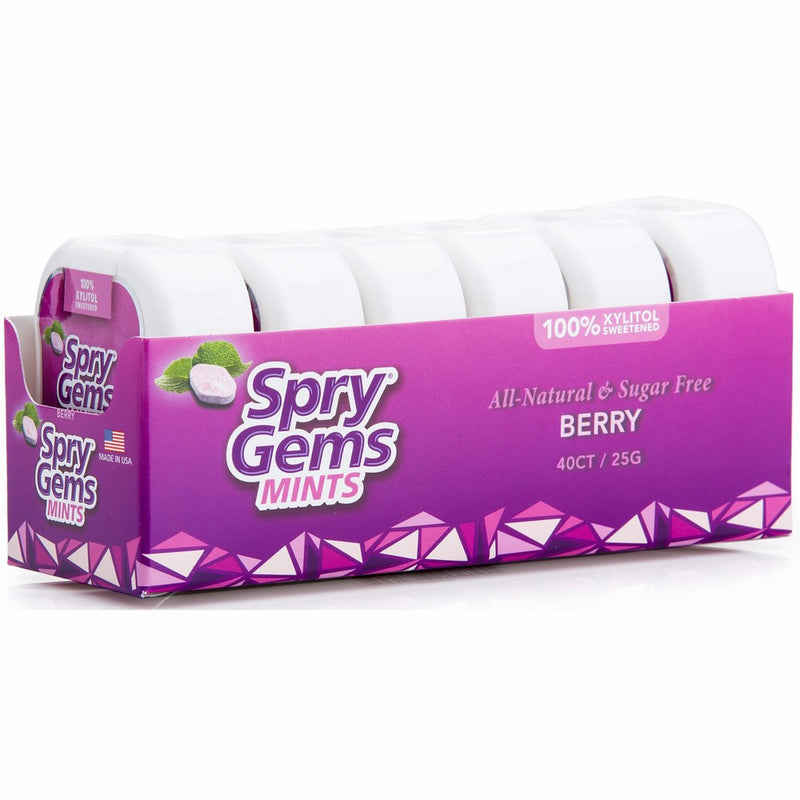 Spry - Xylitol Gems Mints, Natural Berry, 40ct (6 Pack)