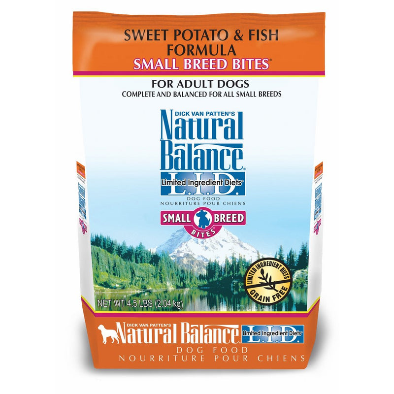 Natural Balance Small Breed Bites L.I.D. Limited Ingredient Diets Dry Dog Food, Grain Free, Sweet Potato & Fish Formula, 4.5-Pound