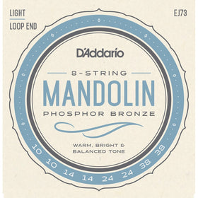 D'Addario EJ73 Phosphor Bronze Mandolin Strings, Light, 10-38