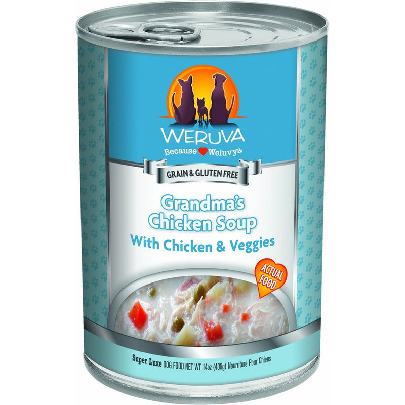 Weruva Classic Dog Food, Grandma's Chicken Soup with Chicken Breast & Veggies, 14oz Can (Pack of 12)