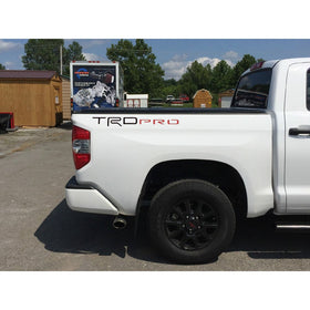 BDTrims TRD Pro Letters for Toyota Tundra 2014-2019 Plastic Truck Bed Inserts (Black and Red)