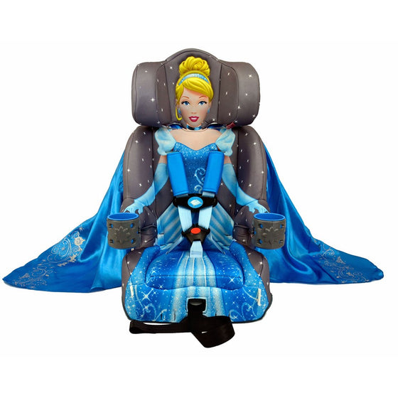KidsEmbrace Cinderella Booster Car Seat, Disney Platinum Combination Seat, 5 Point Harness with Cape, Blue, 3001CIN