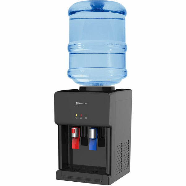 Avalon Premium Hot/Cold Top Loading Countertop Water Cooler Dispenser With Child Safety Lock. UL/Energy Star Approved- Black