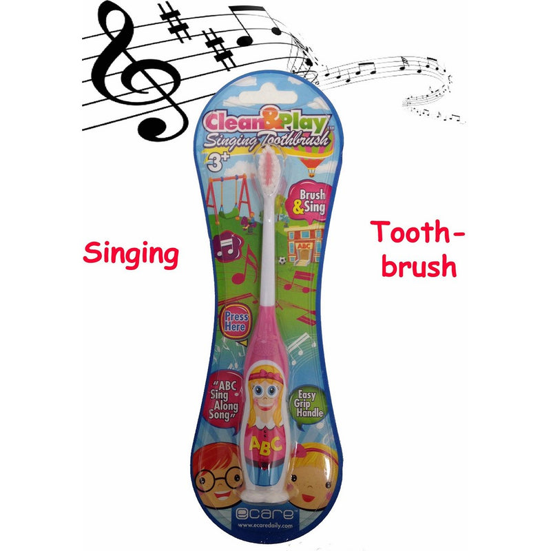 Clean And Play - Singing Toothbrush! Sing Along with Your Kids to the ABC's While Brushing Their Teeth - Pink