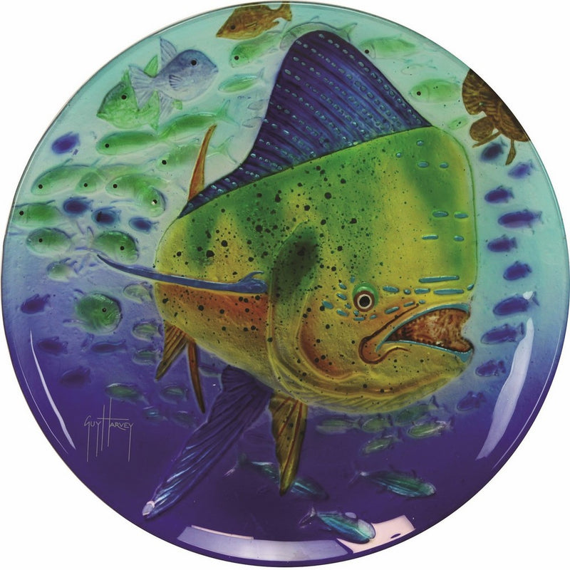 River's Edge Guy Harvey Dorado Glass Platter, 15"