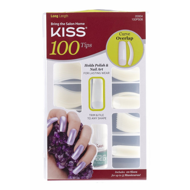 Kiss Products 100 Tips Curve Overlap, 0.24 Pound