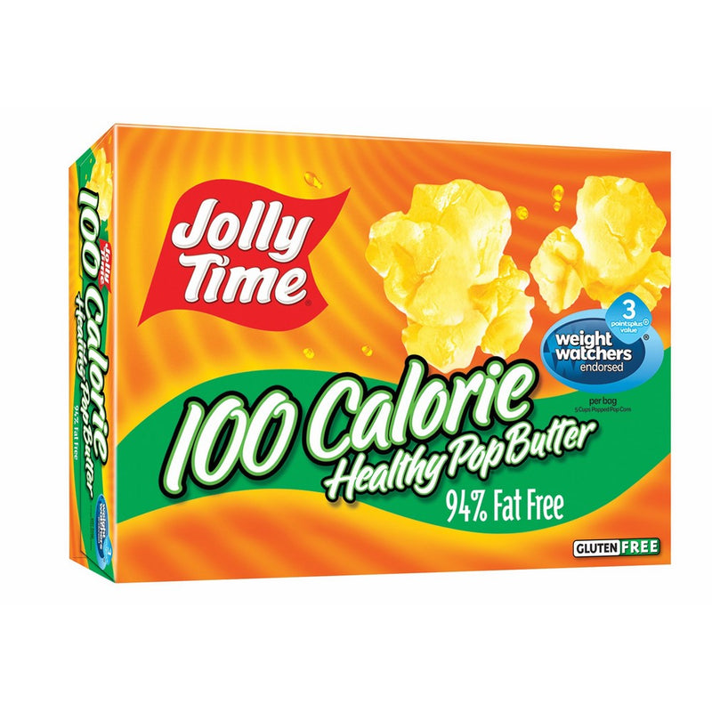 Jolly Time 100 Calorie Healthy Pop Butter Microwave Popcorn Mini Bags, 4-Count Boxes (Pack of 12)