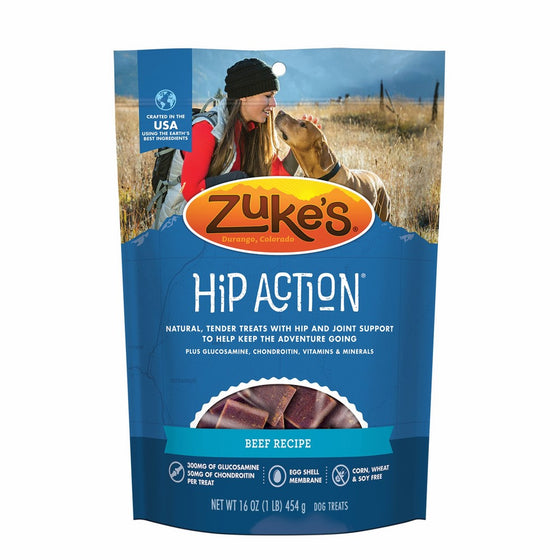 Zuke's Hip Action Beef Recipe Dog Treats - 16 oz. Pouch (package may vary)