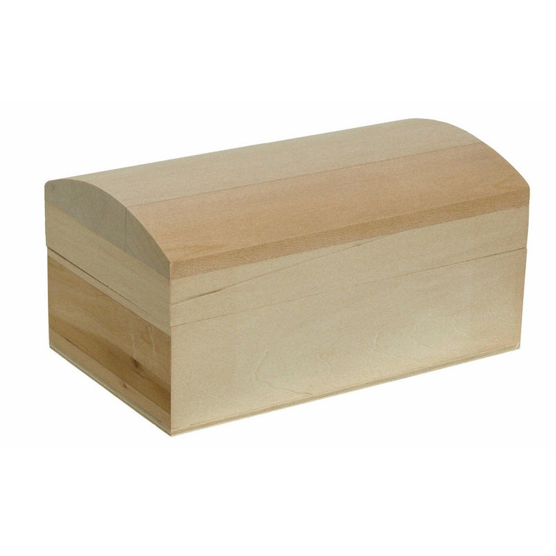 Walnut Hollow Unfinished Wood Rounded Trunk Box with Hinged Lid for Arts, Crafts, Hobbies and Home Decor