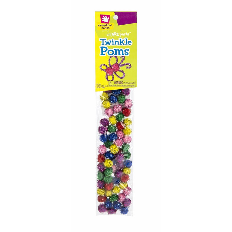 Creative Hands Poms, Twinkle Multi-color, 65 Pieces