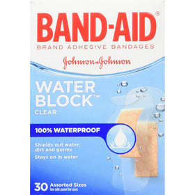 Band-Aid Brand Water Block Plus Adhesive Bandages, Waterproof In Assorted Sizes, 30 Count, Pack of 6