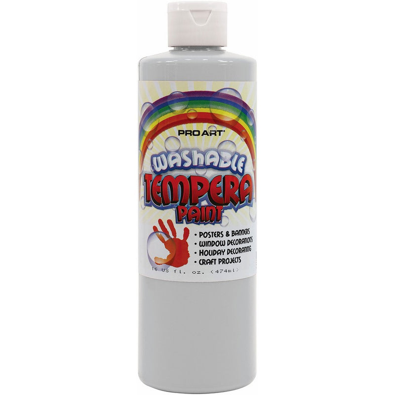 Pro Art Liquid Washable Tempera Paint, 16-Ounce, White