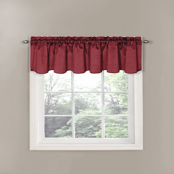 Eclipse Canova 42-Inch by 21-Inch Thermaback Blackout Scallop Valance, Burgundy