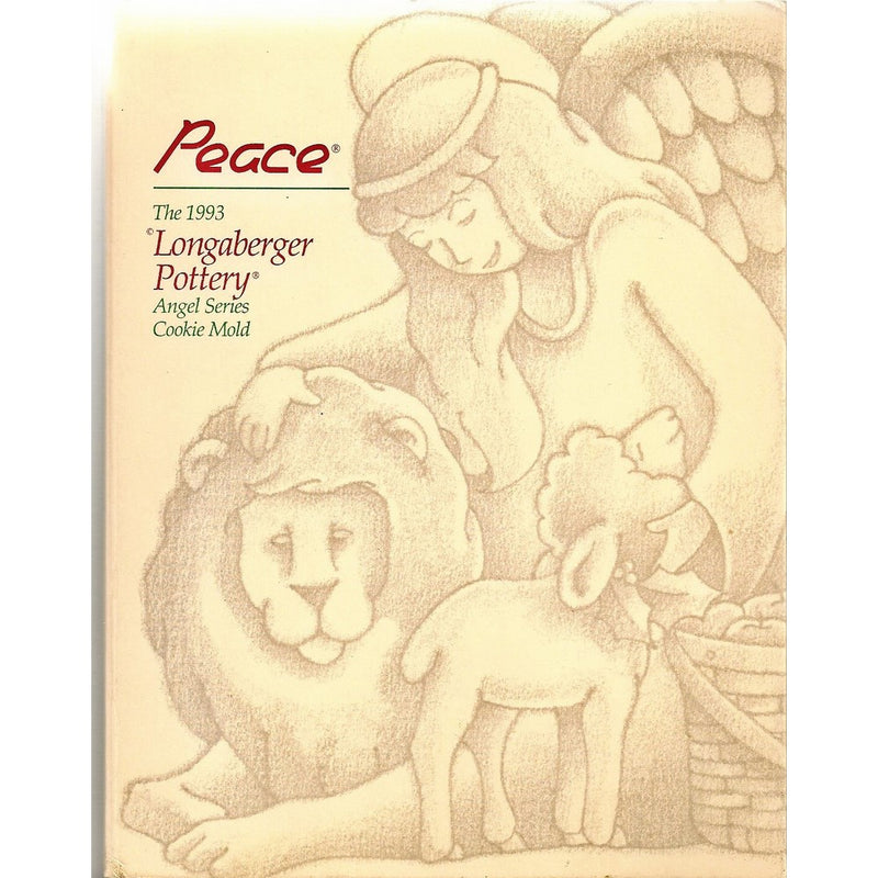 Longaberger Pottery Cookie Mold: 1993 Angel Series - Peace