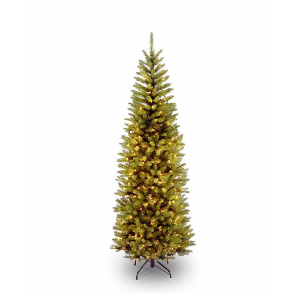 National Tree 6.5 Foot Kingswood Fir Pencil Tree with 250 Clear Lights, Hinged (KW7-300-65)