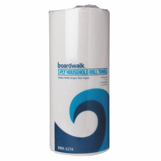 Boardwalk 6274 Perforated Paper Towel Rolls, 2-Ply, 11 x 9, White, 100 Sheets Per Roll (Case of 30 Rolls)
