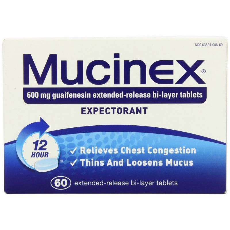 Mucinex 12-Hour Chest Congestion Expectorant Tablets, 60 Count