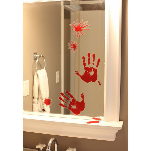 Beistle Bloody Handprint Clings, 12-Inch by 17-Inch Sheet