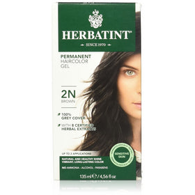 Herbatint Permanent Herbal Hair Color Gel, 2N Brown, 4.56 Ounce