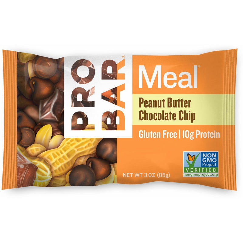 PROBAR - Meal Bar, Peanut Butter Chocolate Chip, 3 Oz, 12 Count - Plant-Based Whole Food Ingredients
