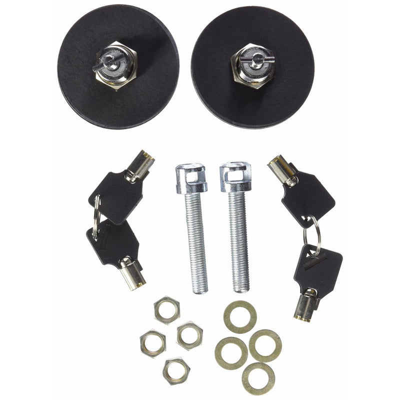 Spec-D Tuning HDPIN-BCF-RS Black Carbon Coated Aluminum Jdm Racing Hood Pins LocksKeys Kit