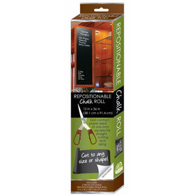 Board Dudes 15 x 36 Inches Repositionable Adhesive Backed Chalk Roll Black (DFB50)