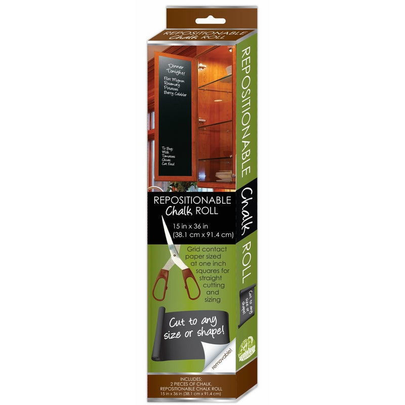 Board Dudes 15 x 36 Inches Repositionable Adhesive Backed Chalk Roll Black (DFB50)