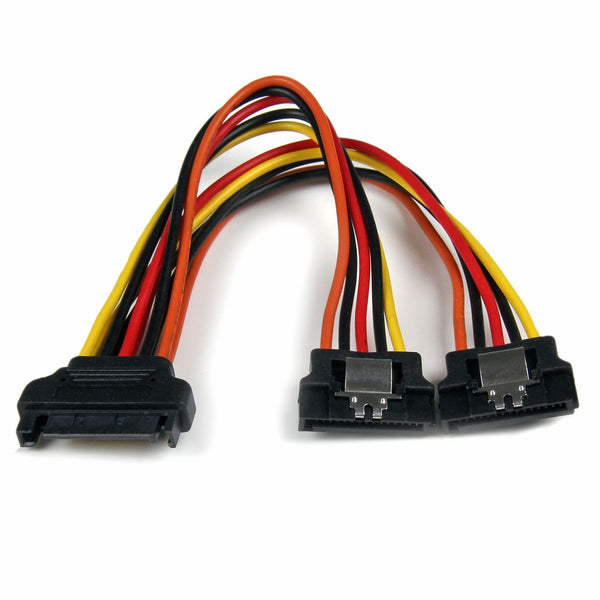 StarTech.com 6in Latching SATA Power Y Splitter Cable Adapter - M/F - 6 inch Serial ATA Power Cable Splitter - SATA Power Y Cable Adapter