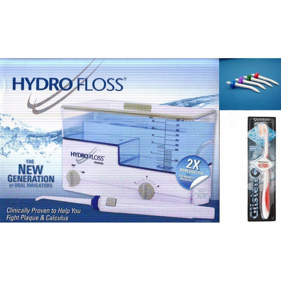 Hydro Floss New Generation Oral Irrigator Bundle with FREE Pocket Pals and NEW Glisten Toothbrush