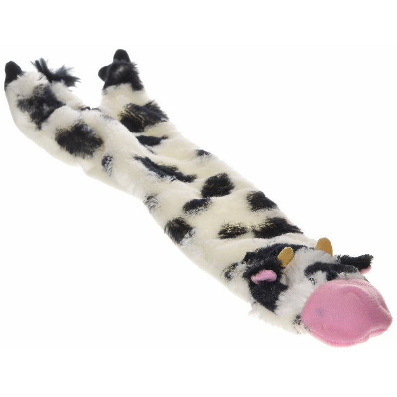 Ethical Pets Skinneeez Crinklers Stuffingless durable Cow squeaker. Dog and cat Toy, 14-Inch