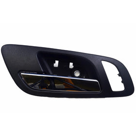 PT Auto Warehouse GM-2546MAFL2 - Inside Interior Inner Door Handle, Black (Ebony) Housing with Chrome Lever - with Memory and Heated Seat Hole, Driver Side Front