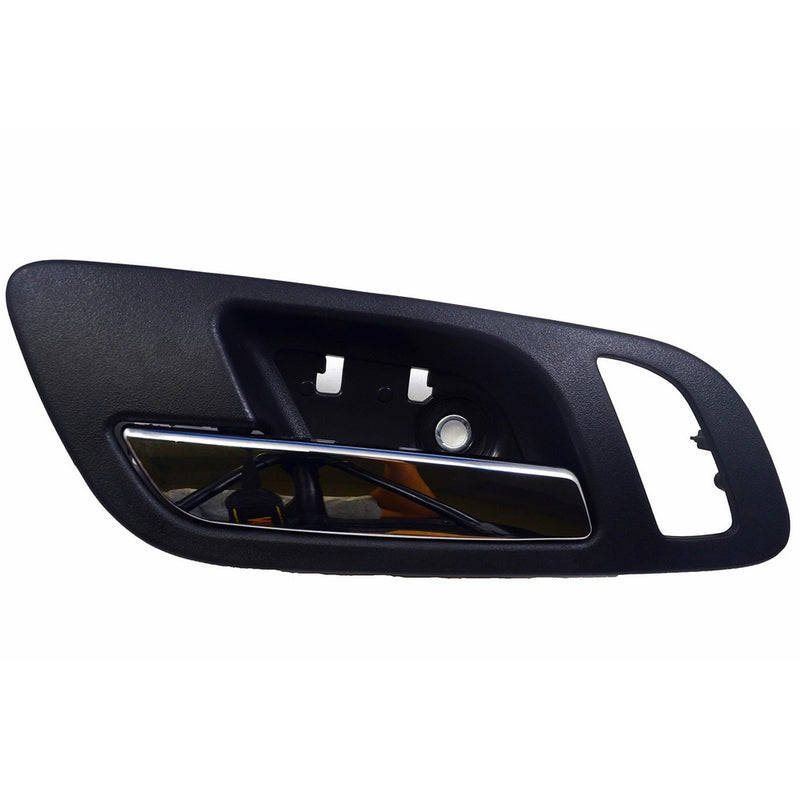 PT Auto Warehouse GM-2546MAFL2 - Inside Interior Inner Door Handle, Black (Ebony) Housing with Chrome Lever - with Memory and Heated Seat Hole, Driver Side Front