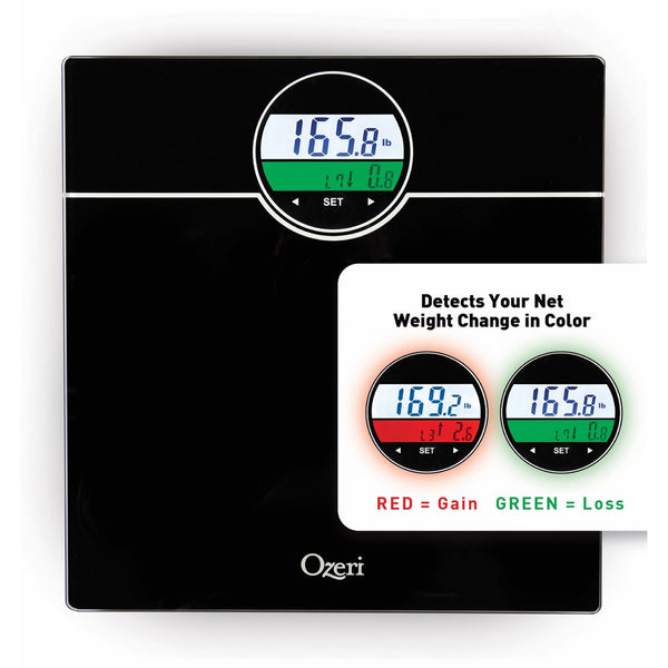 Ozeri ZB21 WeightMaster 400 lbs Digital Bath Scale with BMI and Weight Change Detection, Black