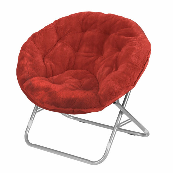 Urban Shop WK659843 Faux Fur Saucer Chair, Adult, Red