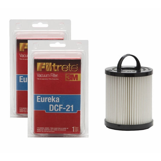 2 Pack 3M 67821A-2 Eureka Filtrete DCF 21 Vacuum Filter
