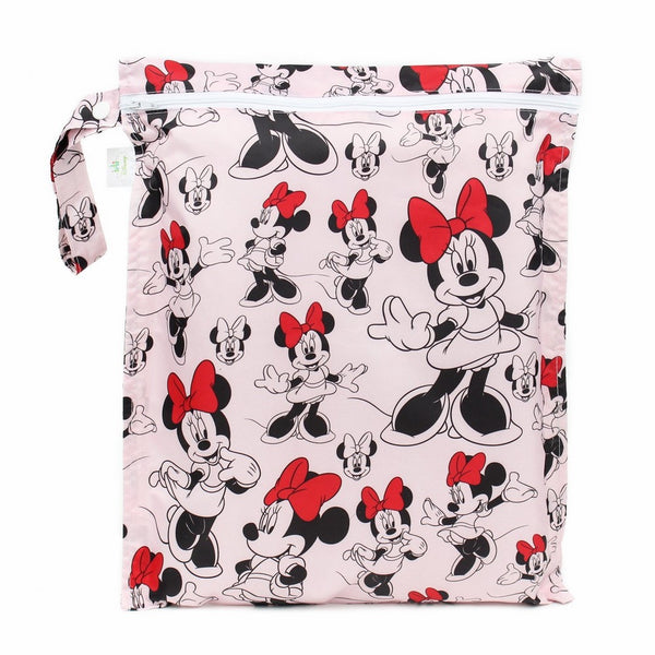 Bumkins Reusable Waterproof Wet Bag with Zipper, Disney, Minnie Mouse Classic