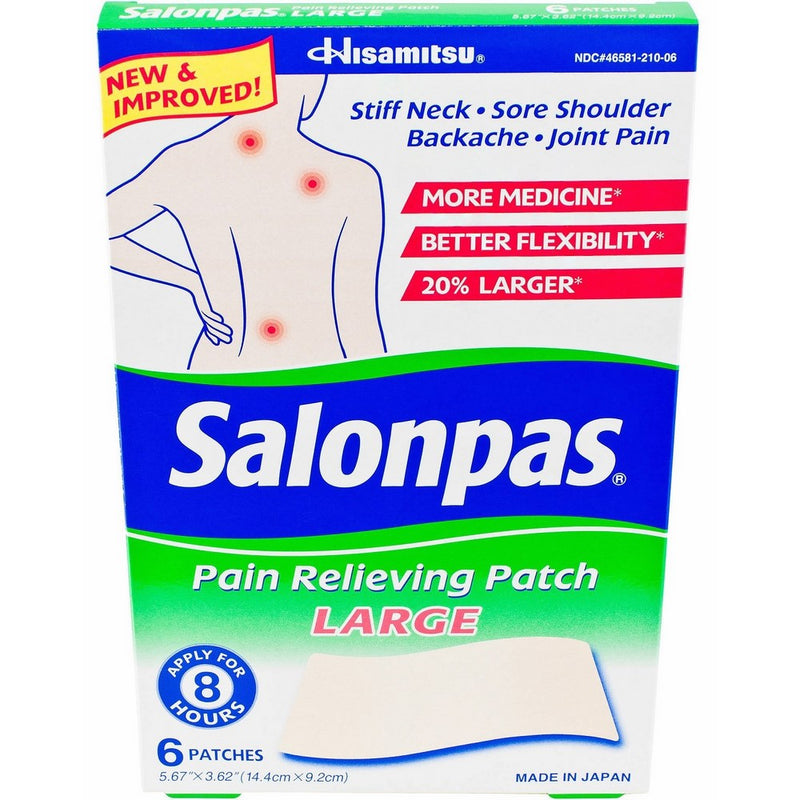 Salonpas Pain Relief Patch Large 6 ct (4 Pack)