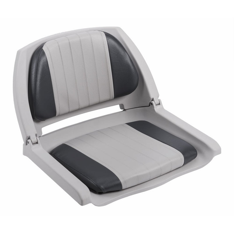 Wise 8WD139 Series Molded Fishing Boat Seat with Marine Grade Cushion Pads, Grey Shell, Grey/Charcoal Cushion