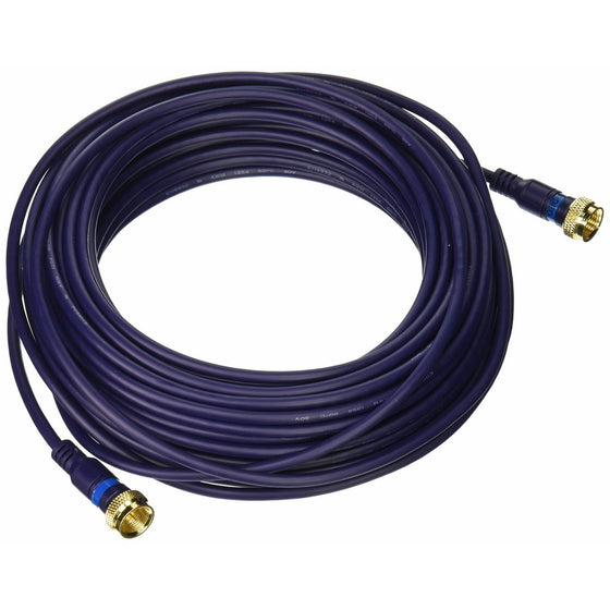 C2G 29123 Velocity Mini-Coax F-Type Cable, Blue (50 Feet, 15.24 Meters)