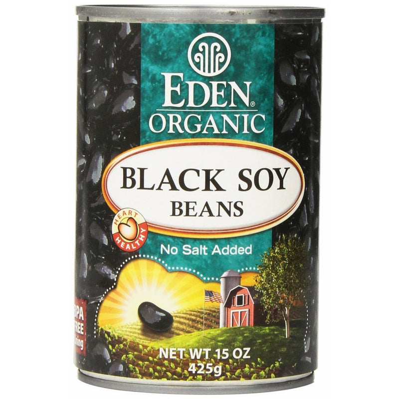 Eden Organic Black Soy Beans, No Salt Added, 15-Ounce Cans (Pack of 12)