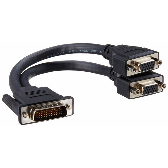 C2G/Cables to Go 38065 One LFH-59 (DMS-59) Male to Two HD15 VGA Female Cable