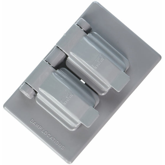 Double Receptacle Cover, Gray