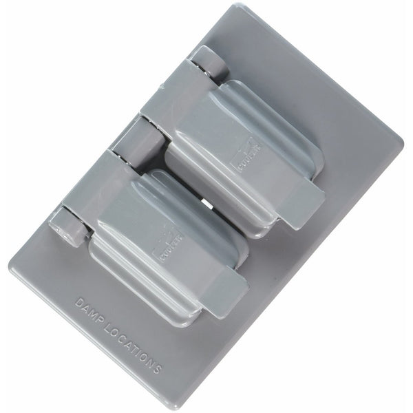 Double Receptacle Cover, Gray