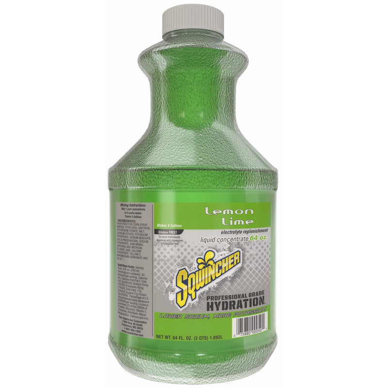 Sqwincher Liquid Concentrate Electrolyte Replacement, 5 Gallon Yield, Lemon Lime 030328-LL (Pack of 6)
