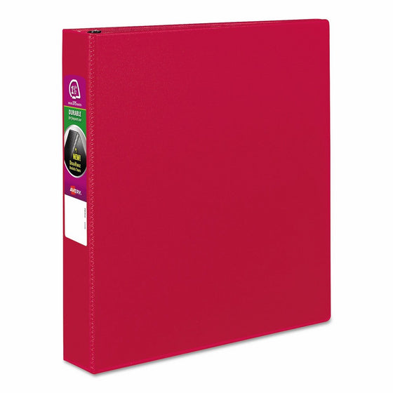 Avery 27202 Durable Binder with Slant Rings, 11 x 8 1/2, 1 1/2", Red