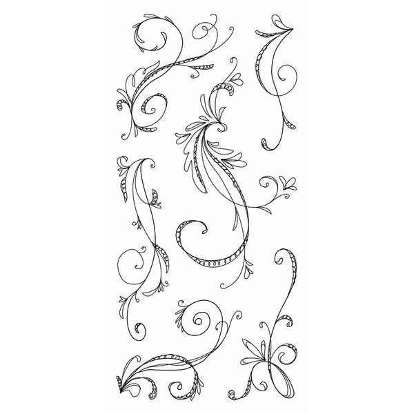 Inkadinkado Sketchy Flourishes Clear Stamps