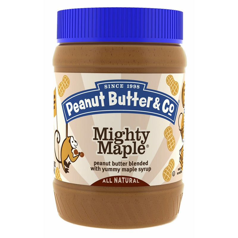 Peanut Butter & Co. Peanut Butter, Non-GMO, Gluten Free, Vegan, Mighty Maple, 16 Ounce Jars (Pack of 6)