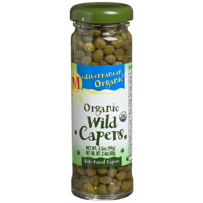 Mediterranean Organic Wild Non-Pareil Organic Capers, 3.5-Ounce Jars (Pack of 6)